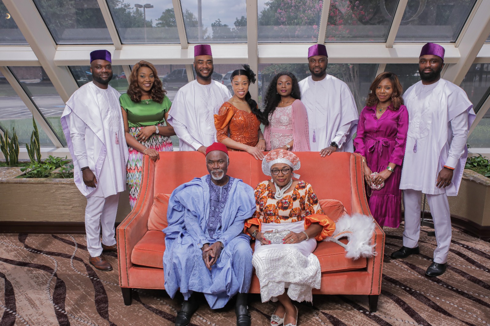 The celebrants with their sons and daughters-in-love